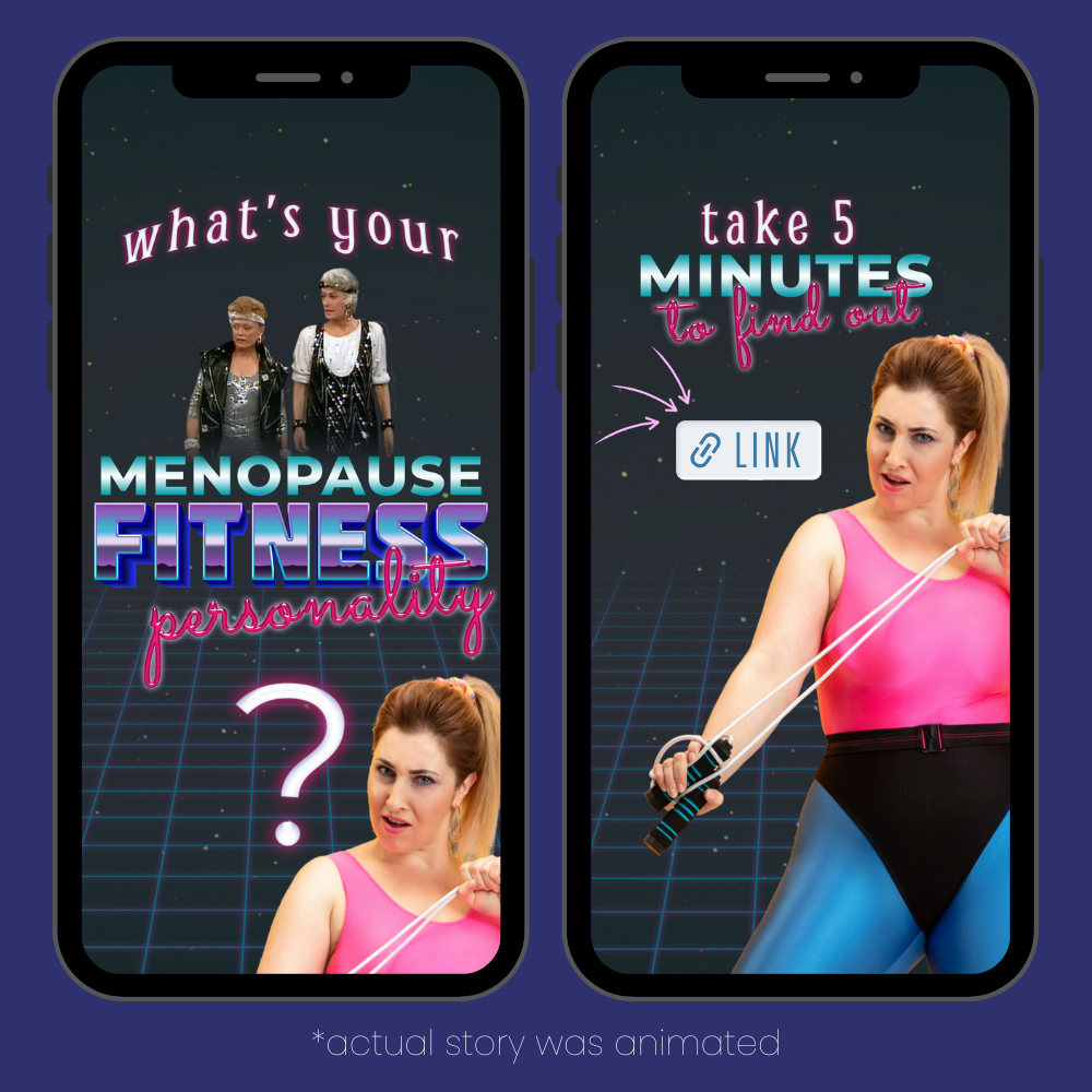 Cheesy 80s themed IG story example